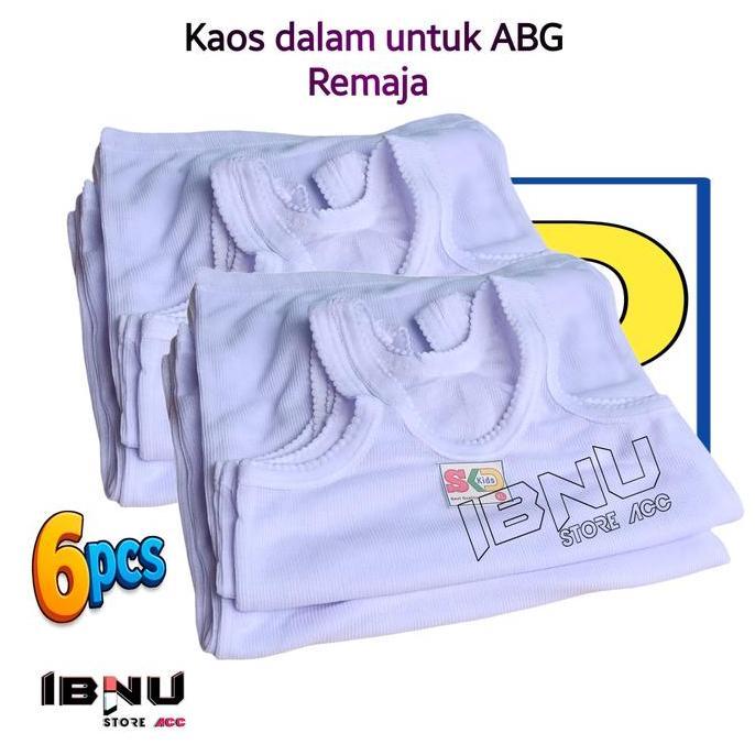 DR103 >> Kaos Dalam Anak Remaja ABG 6pcs Bahan Katun Stretch Nyaman Adem Fashion Terbaik Desain Polo
