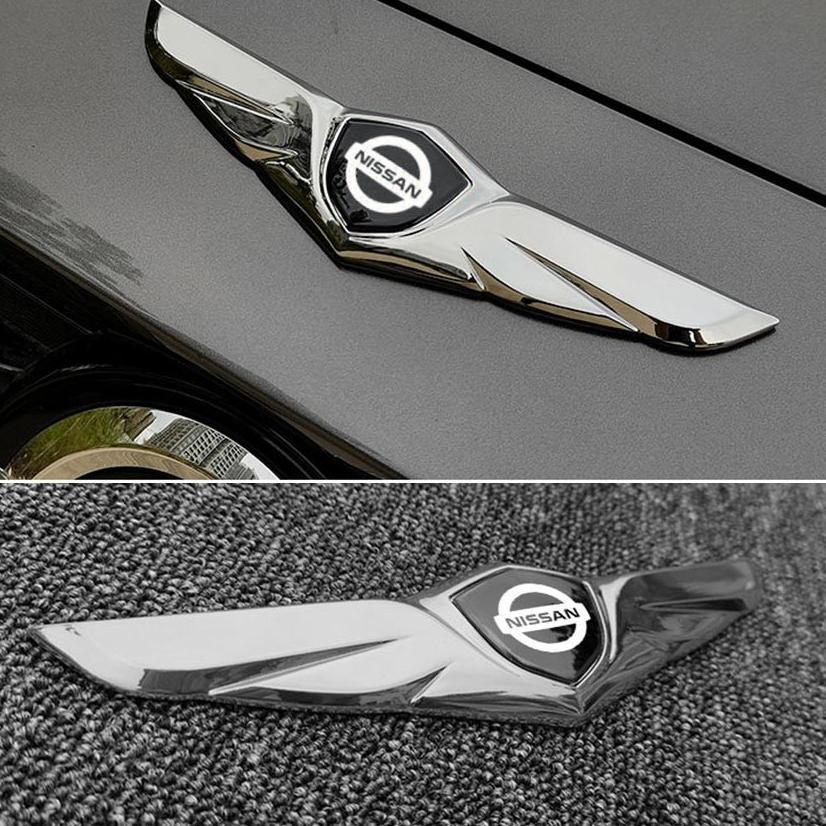 Emblem Mobil Nissan Logo Chrome dengan Wing / Logo Nissan Sayap Timbul 3D / Emblem Wings Nissan Chro