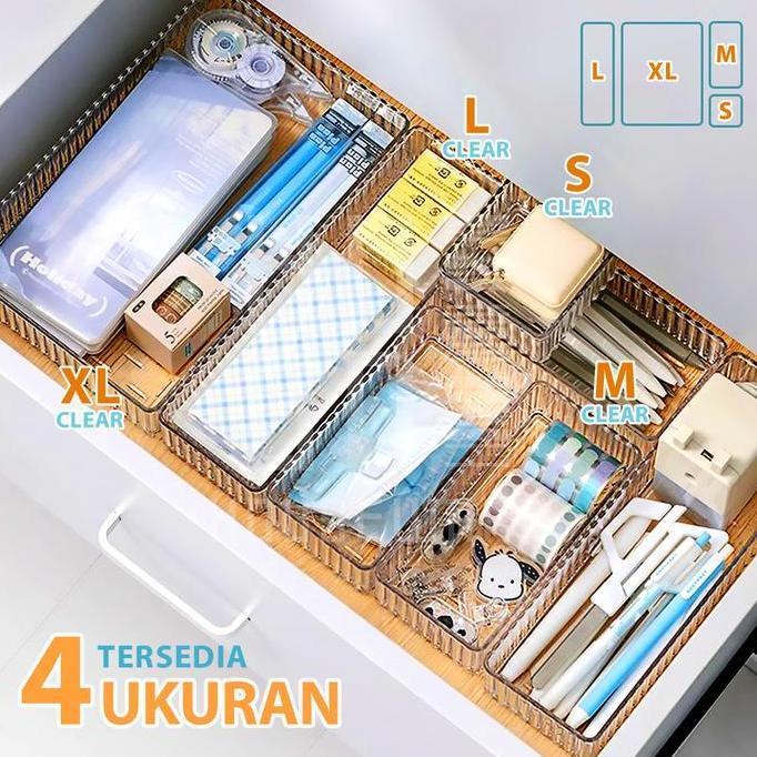 Kotak Akrilik Organizer Laci Penyimpanan Peralatan Dapur Kosmetik Atk Allshop