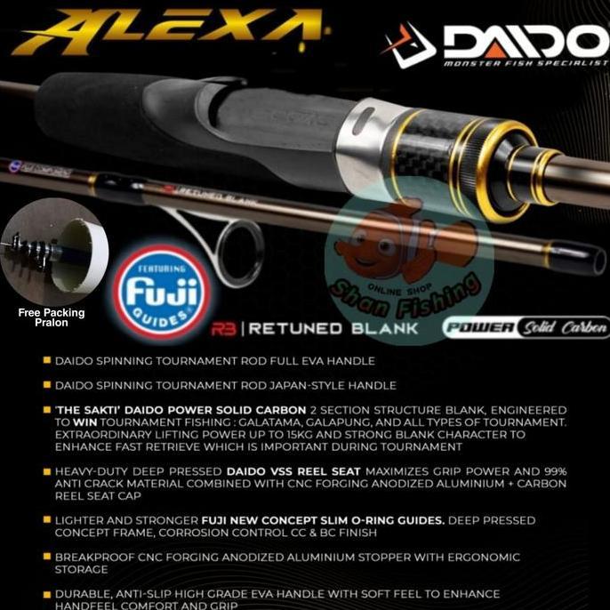 Termurah Joran Spinning Daido Alexa Solid Carbon