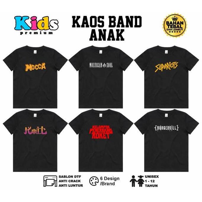 DS324 - Kaos Band Anak Indie Band Indonesia Baju Anak Kids Premium Original Distro Bahan Cotton Comb