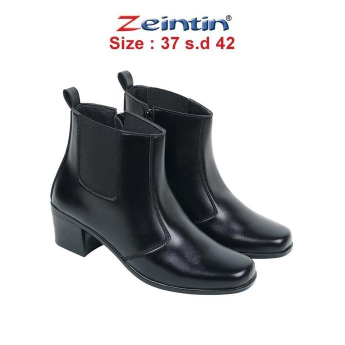 Zeintin - Sepatu Boot Wanita Hitam Polos Sepatu Boots Formal Casual Wanita ZO