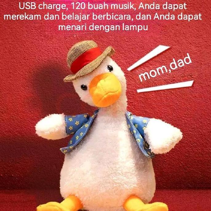 Promo Bisa CodBoneka Bebek Ngomong Bebek Perekam Suara Musik Speaking Talking Duck Anak Bergerak Kad