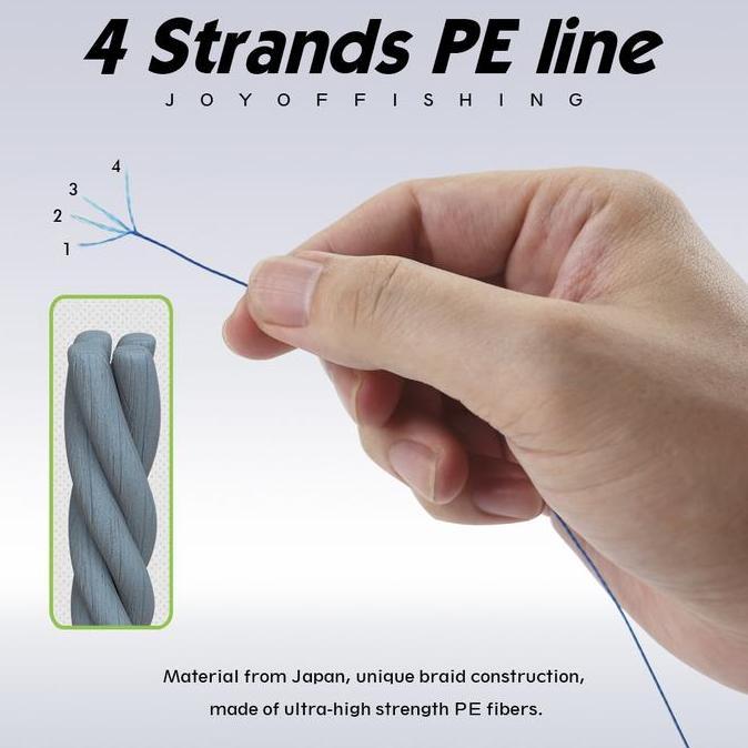 PE Line Seanr Pancing Anti Gigitan Kuat Garis Multifilament Smooth JOF 100M Senar Pancing PE line Pa
