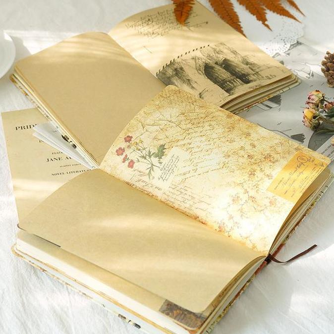Widyatama.store - Notebook Aesthetic Retro Buku Diary Aesthetic Hardcover Buku Tulis Sekolah Buku Ca