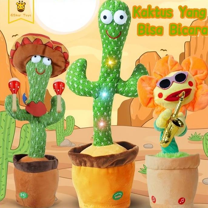 Widyatama.store - Gstar Boneka Kaktus Goyang Lampu Dan Bicara Paket Boneka Kaktus Bisa Bicara Menari