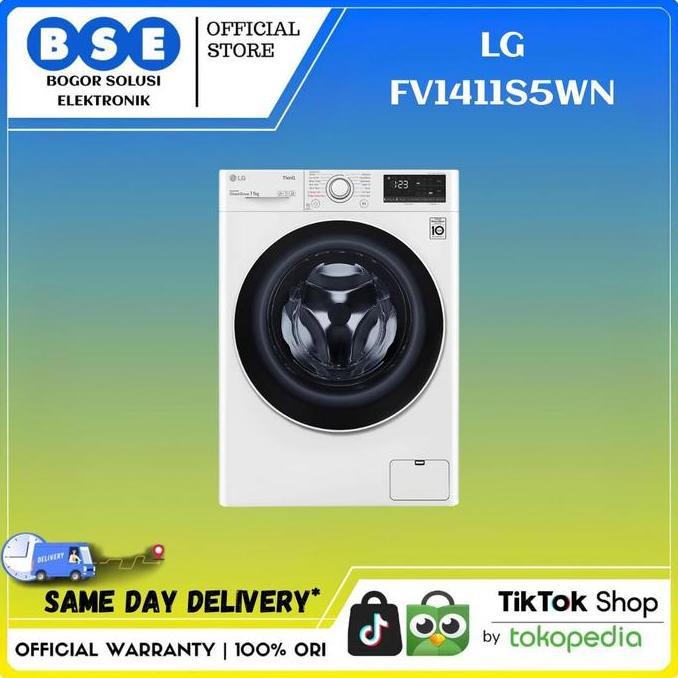 LG FV1411S5WN Mesin Cuci Front Loading AI DD & Steam 11Kg LG