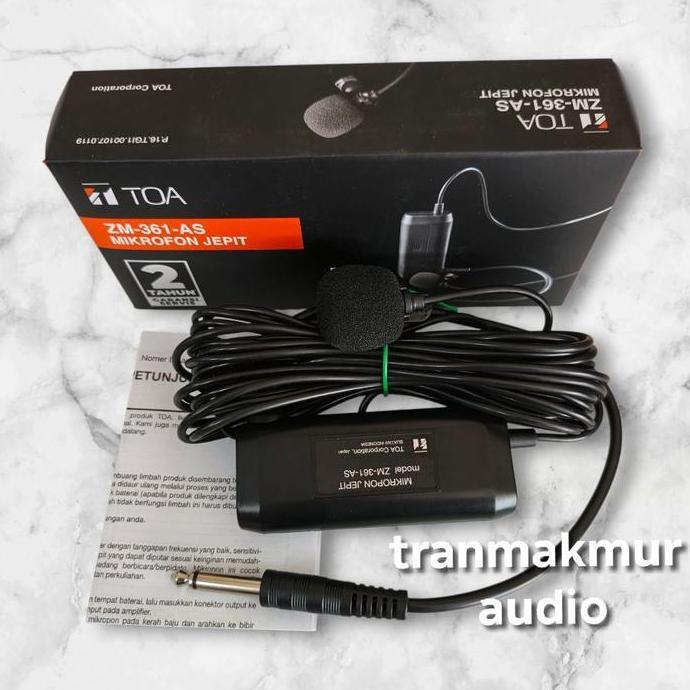 TOA MIC JEPIT ZM-361 A-S ORIGINAL MIKROFON PROFESIONAL DENGAN KABEL 7 METER & UJUNG KUAT UNTUK IMAM 
