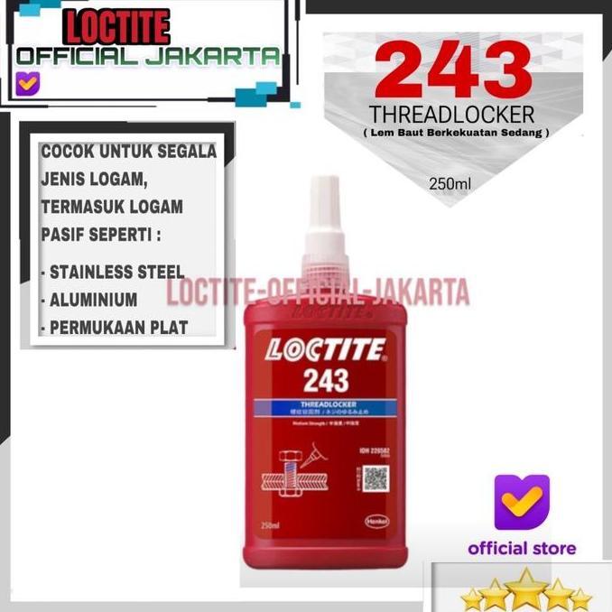 pt_rinaolshop - LOCTITE  272/271/262/263/243 250ML LEM THREADLOCKER LEM BAUT LEM BEARING 250ML Disko