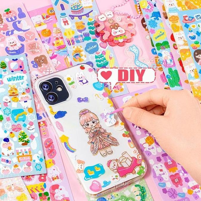 Kit- 200 Lembar/100 Lembar Berbagai Kartun Shiny Stiker Set Mahasis Hias Diy Bahan Stiker Lucu