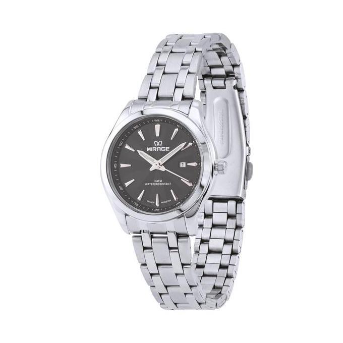 Sanesa.Grosirtoko - Mirage Watch - Jam Tangan Analog Wanita Formal Elegant Silver Tanggal Aktif 8754