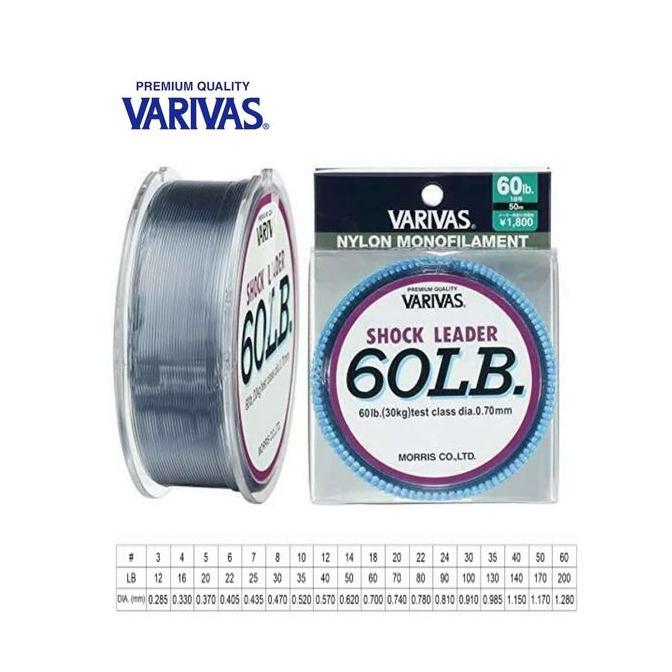 Varivas Shock Leader Nylon Monofilament 50m Senar Pancing