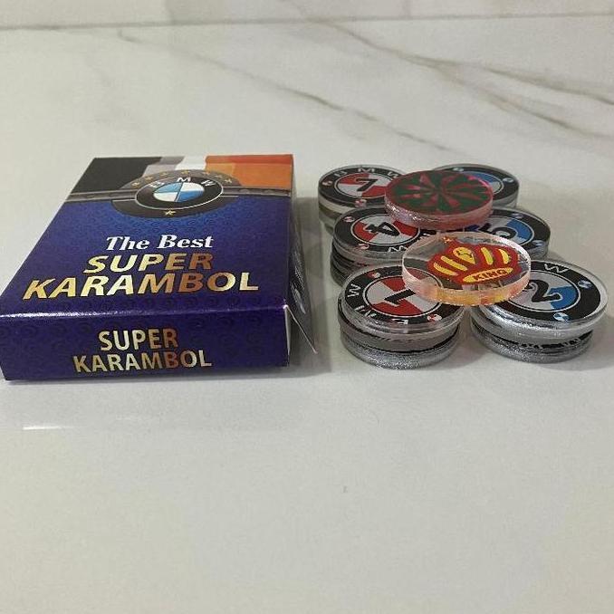 Promo Biji Karambol Super Diameter Besar / Jumbo | Koin Krambol 2 Lapis Tebal 5 Mm Original | 1 Set 