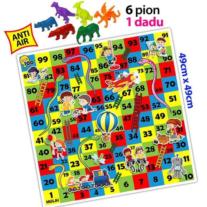 Promo Ular Tangga Besar 6 Pion Anti Air Kemasan Kardus - Board Game Cod