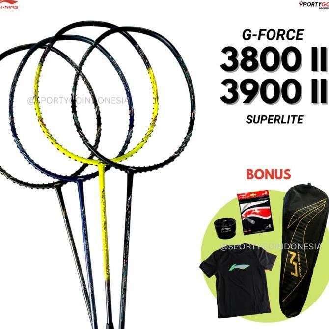 musli.store FREE PEMASANGAN Raket Lining G-Force Superlite 3800 II / 3900 LI NING GFORCE 3900 II Dis
