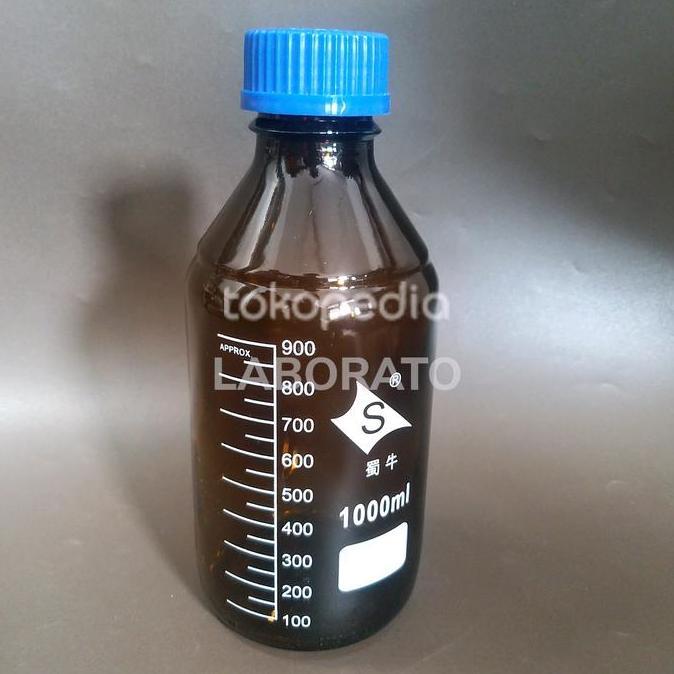 Med- Botol Sampel 1000Ml Coklat Lab Sample Bottle 1L Amber 1000 Ml