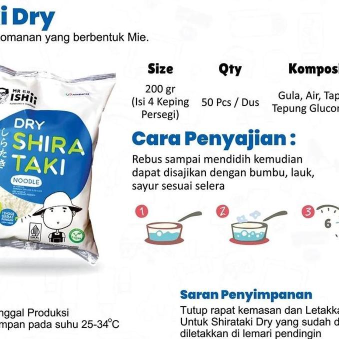 Ready Ishii Dry Shirataki Noodle Ambico 200gr - Mie Shirataki Konjac Iles-iles Vegan Halal