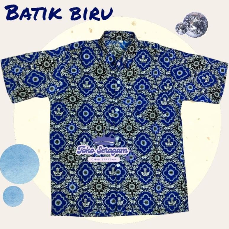 Premium Seragam Batik Biru Tunas Harapan / Seragam Batik Biru Sd Nasional