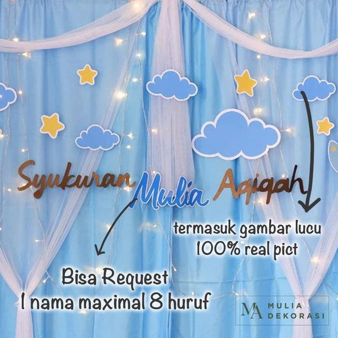 Dekorasi Backdrop Aqiqah Khitan Syukuran 4 7 Bulan Ultah Paket Mulia N