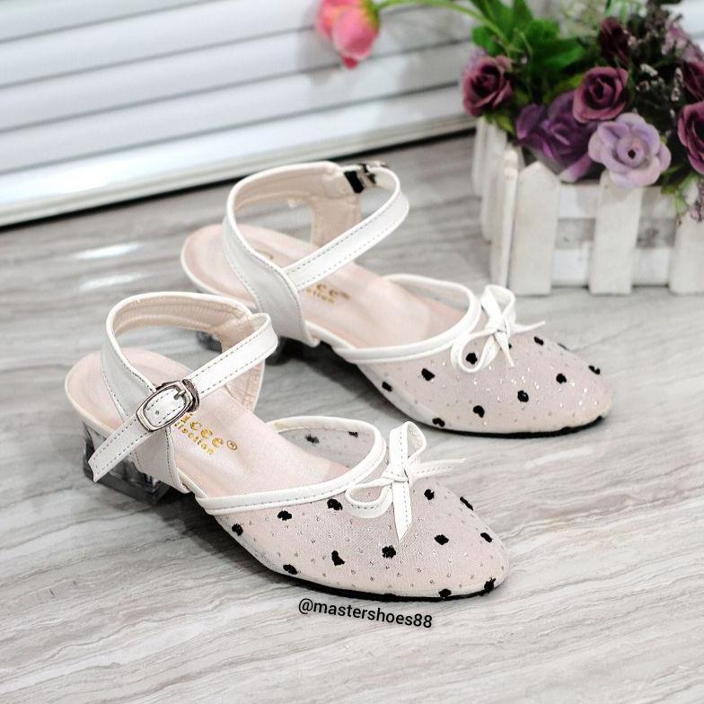 Diskon Master Kc01 - [New Collection] Sandal Selop Anak Perempuan Hak Kaca 3 Cm Termurah
