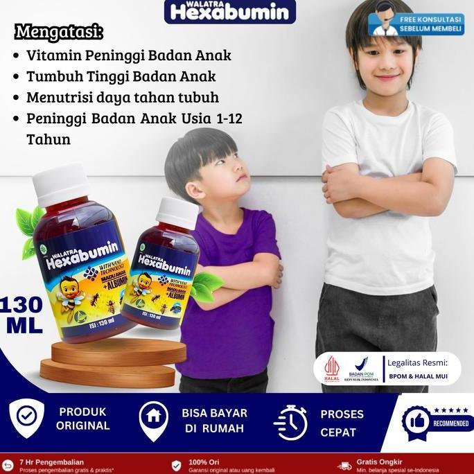 Medova Hexabumin Suplemen Peninggi Badan Anak, Vitamin Anak Tumbuh Tinggi, Peninggi Badan, Vitamin P
