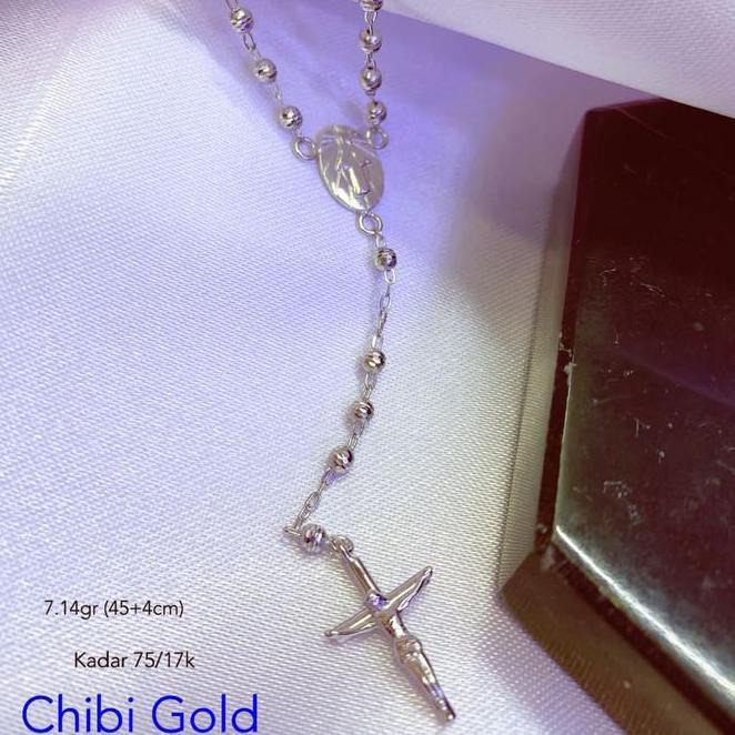 Chibi Gold Kalung Rosario Emas Salib Kalung Salib 750 17K
