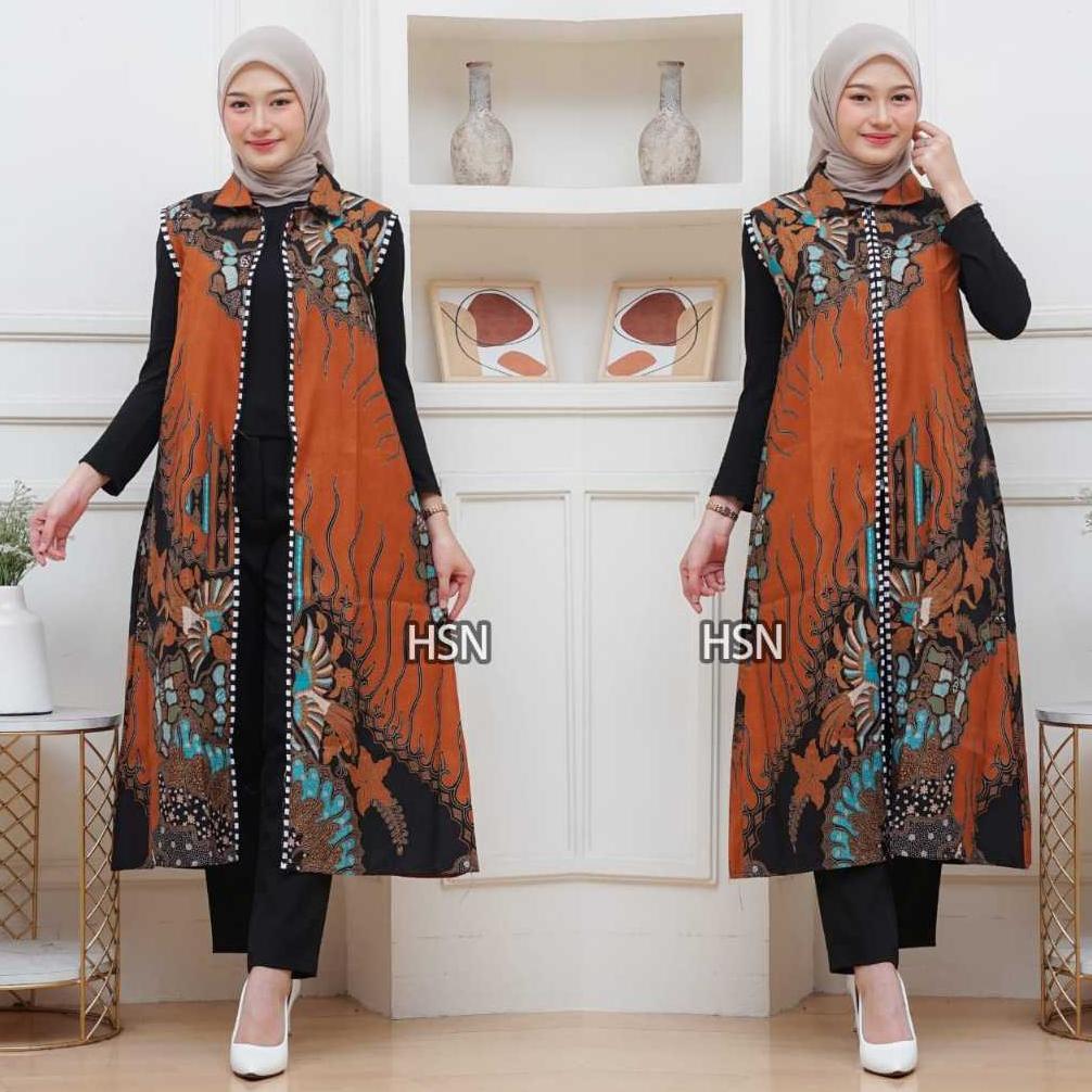 VALUE PACK OUTER BATIK WANITA FULL RESLETING DEPAN KOMBINASI LURIK LONG CARDI BATIK MOTIF MODERN KEK