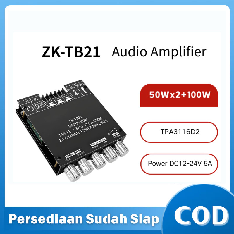 ZK-TB21/ZK-MT21/ZK-HT21 Bluetooth 5.0 Amplifier 2.1 Channel 200W