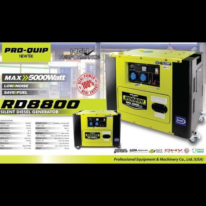 """] Genset Solar Silent PROQUIP RD 8800 / PROQUIP RD8800 Genset 5000 watt