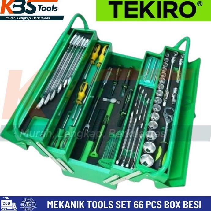 Terlaris Tekiro Mekanik Tools Set 66 Pcs Tool Kit Mechanic Box Besi