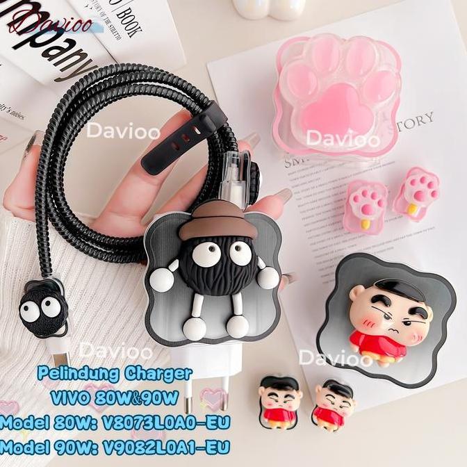 Pelindung Charger FOR VIVO 80Watt 90Watt |Set 5 Item Paket Cover Pelindung Kepala Charger & Kabel Un