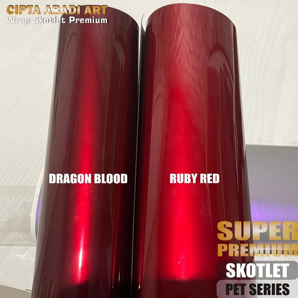 DISKON STIKER SKOTLET MOTOR DRAGON BLOOD RED SCOTLET MERAH LEMBAYUNG HITAM SERI PET PREMIUM SKOTLITE