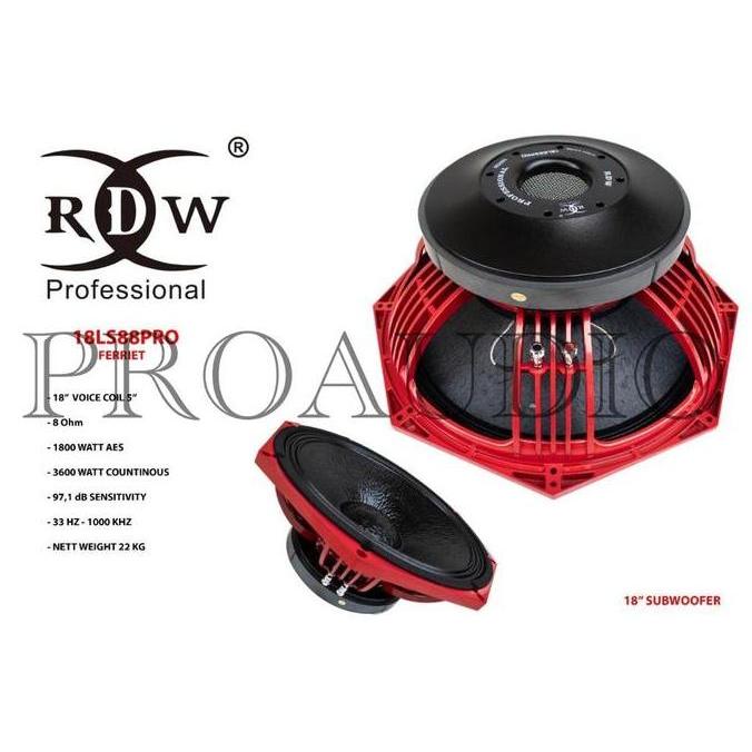 BEBAS ONGKIR - komponen speaker RDW 18 LS 88 / 18LS88 PRO original voice coil 5 inch