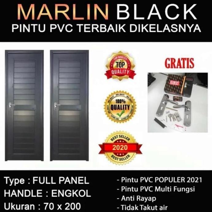 Pintu hitam upvc marlin 70*200