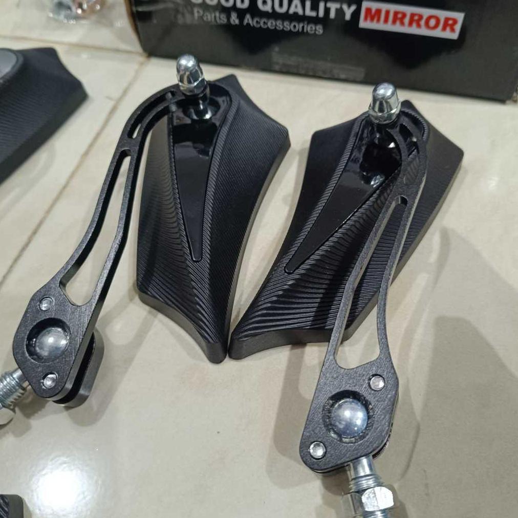 Discount (COD) HARGA SEPASANG Spion Motor Batman Model lipat Universal drat 14 Merah Biru Gold Silve