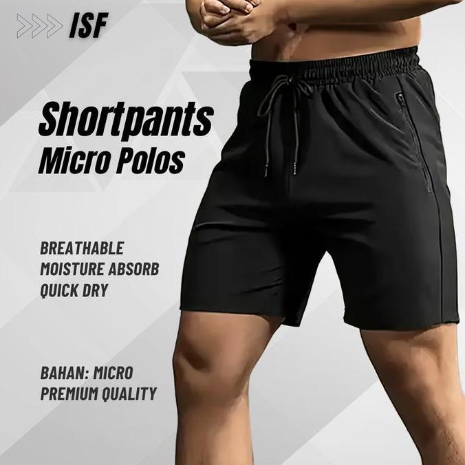 ISF Celana Pendek Olahraga Micro Jogging Running Gym Premium Sport Pants Bahan Micro Premium Quality