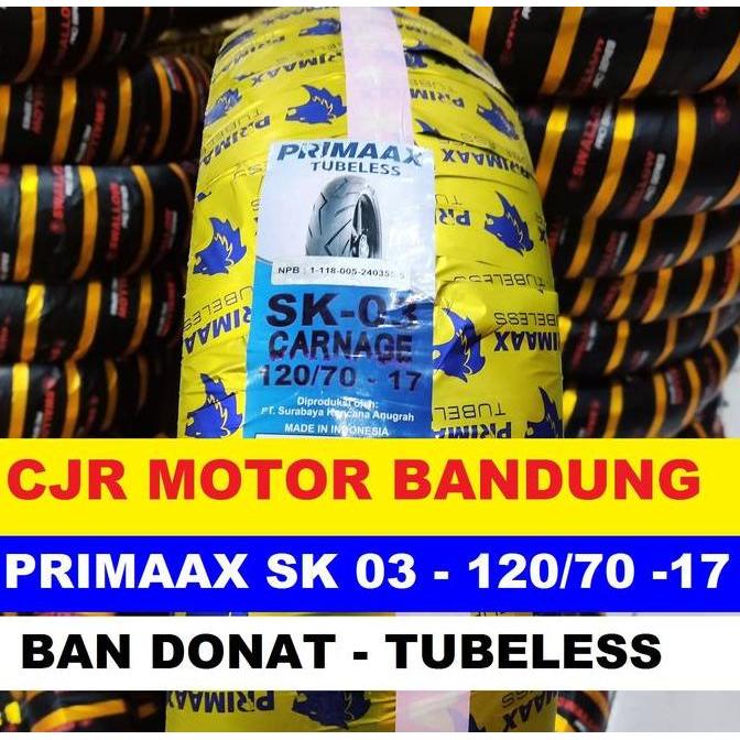 BAN DONAT PRIMAAX SK 03 120/70 RING 17 BAN TUBELESS HARIAN SEGALA CUACA PRIMAX SK03 BAN VIXION CBR N