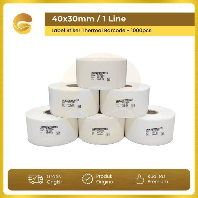 Label Barcode Thermal 40 x 30 mm 40x30mm Stiker Thermal