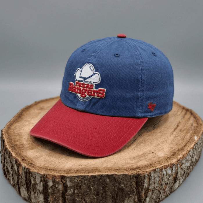 Topi Cap Vintage Texas Rangers MLB '47 Brand Two Tone Washed Blue Red