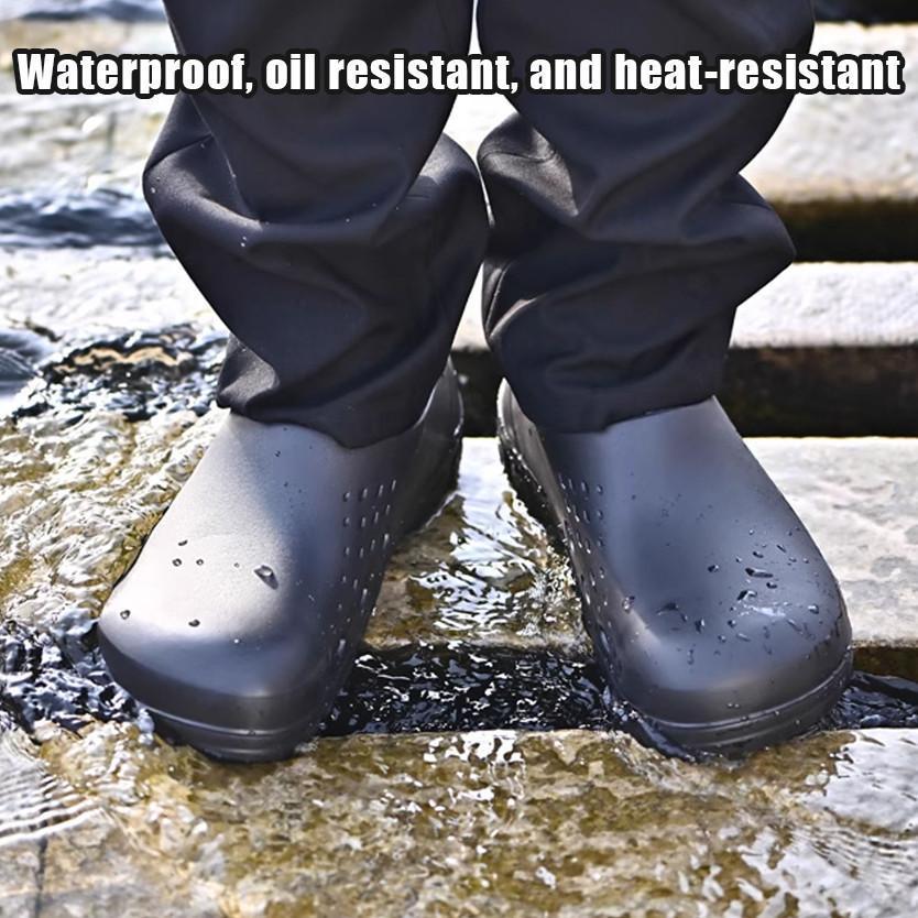 Kitchen Shoes UJUNG BESI Anti Slip Berkualitas / Chef Shoes Safety Shoes Anti Slip Ringan Slip On Wa