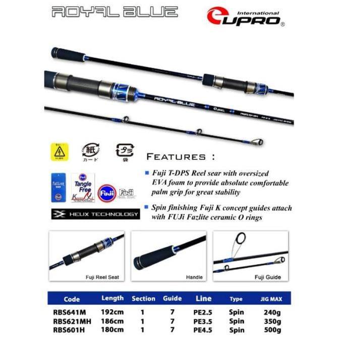 EUPRO Joran Pancing Spinning & Overhead ROYAL BLUE Carbon Material Helix Technology Joran Pancing Sl