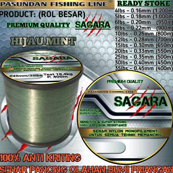 SAGARA SENAR TALI BENANG PANCING PASUNDAN FISHING LINE OLAHAN CLAS PREMIUM ANTIKRITING KUAT TAHAN GE