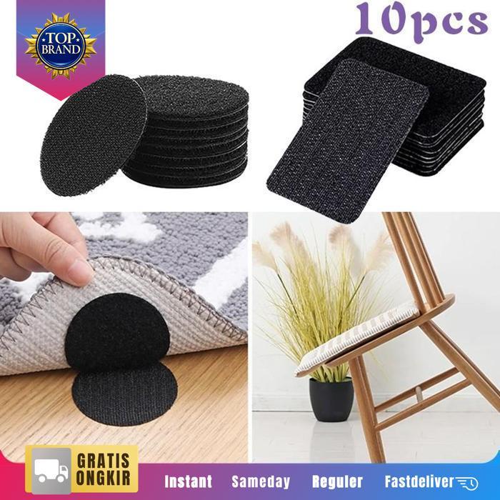 Isi 10Pcs Perekat Kain Velcro Dua Sisi Velcro Perekat Bulat 6Cm Velcro Double Tape Velcro Magic Tape