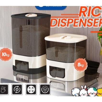[HsLapak] RICE DISPENSER / TEMPAT BERAS OTOMATIS ANTI KUTU 5 KG DAN 10 KG / TEMPAT BERAS AESTHETIC /