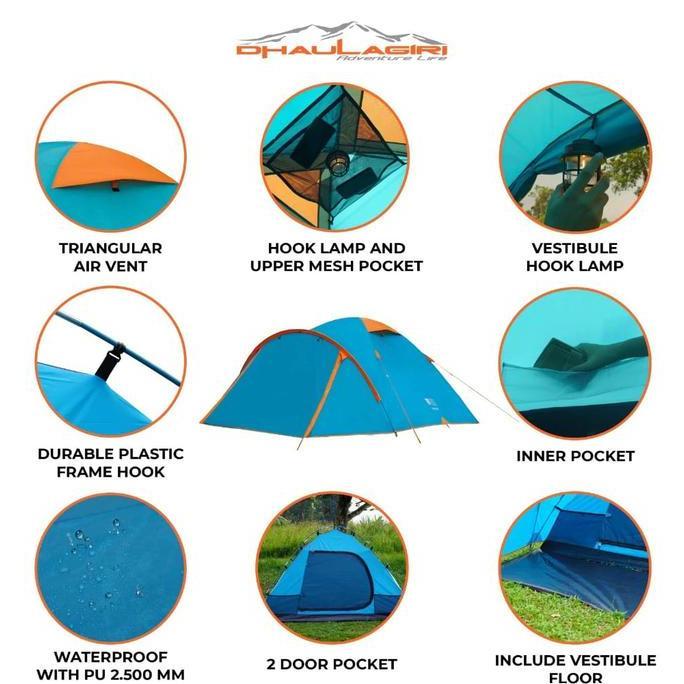 '' TENDA DHAULAGIRI TERRA 45 - TENDA KEMPING - TENDA CAMPING 4P - TENDA ''