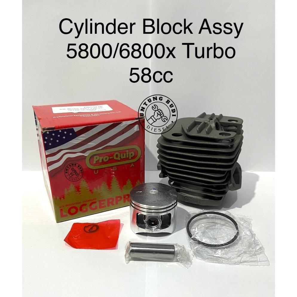 Cylinder Block 5800 ProQuip 6800X Turbo 45.2mm Poring Boring Buring Blok 58cc Chainsaw Gergaji Mesin