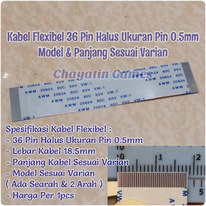 DN30 - Kabel Flexibel 36 Pin Halus Searah Panjang Varian Ukuran Pin 0.5mm
