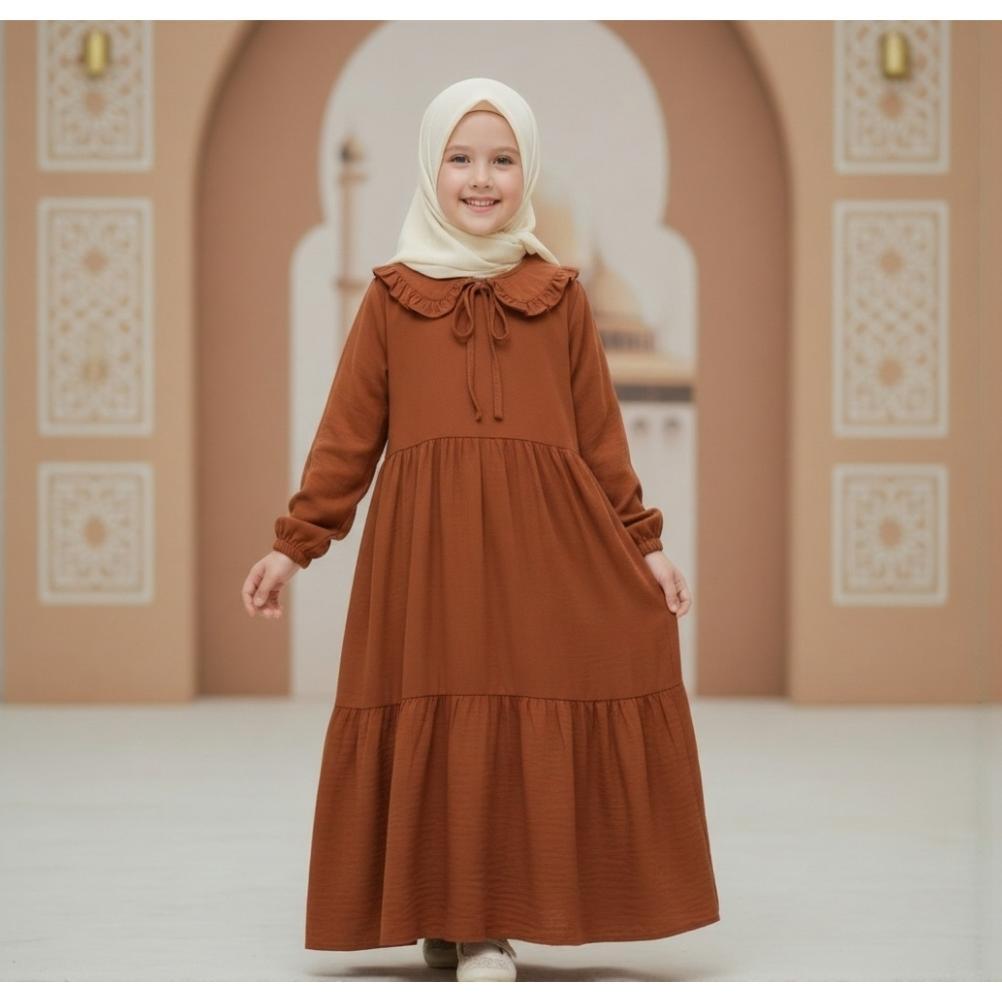ORIGINAL Gamis Anak Midi Rayon Premium 1-12 Tahun