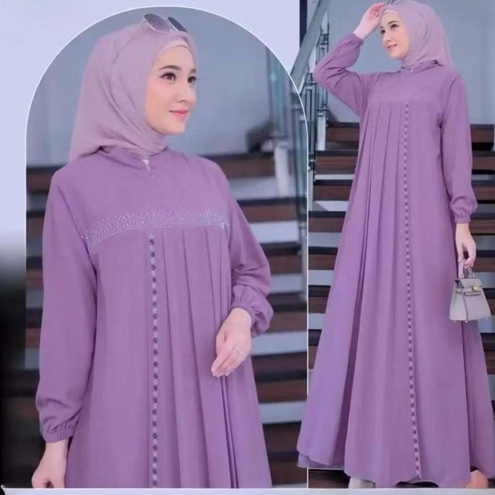 MURAH Anggun Dress Pakaian Viral 2026 Bahan CerutyBabyDoll Gamis Pesta Mewah Dres Kondangan Gamis Ke