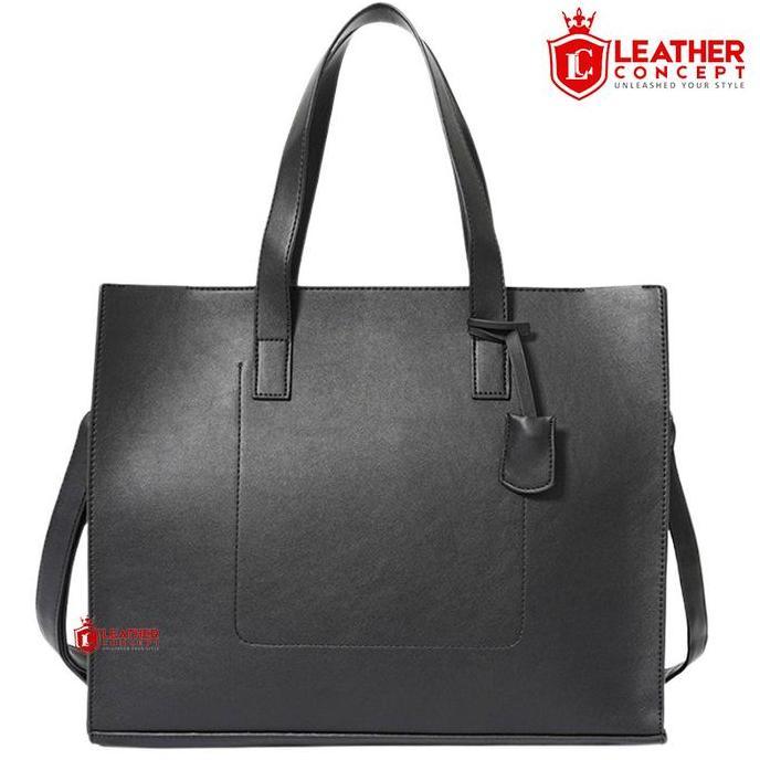 Mane- Leather Concept Vosca Hitam Tote Bag Tas Selempang Kulit Tas Kulit Pria Tas Kerja Pria Vosca B